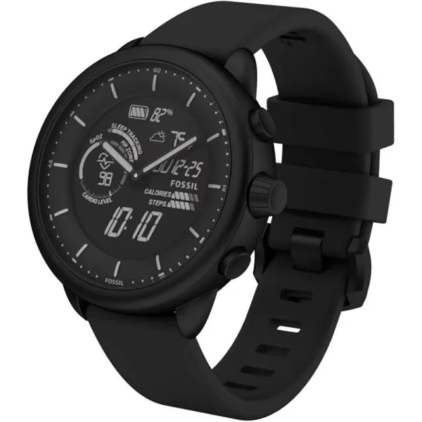 imageFossil Gen 6 Wellness Edition Hybrid Smartwatch with Alexa Builtin Heart Rate Activity Tracking Blood Oxygen Smartphone NotificationsBlack