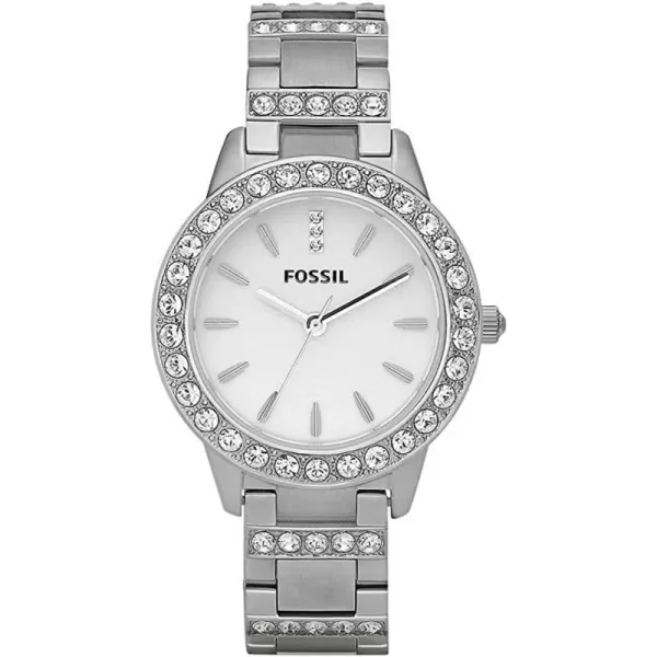 imageFossil Jesse Womens Watch with Crystal Accents and SelfAdjustable Stainless Steel Bracelet BandSilver