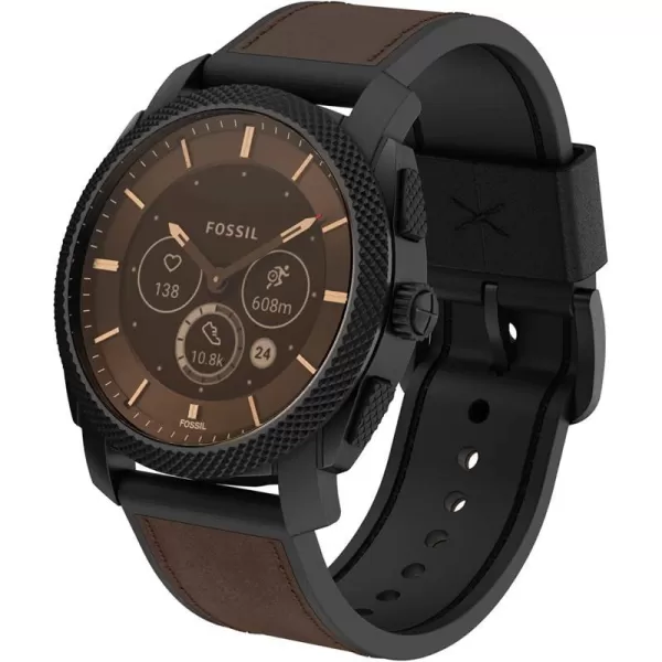 imageFossil Machine Gen 6 Hybrid Smartwatch with Alexa BuiltIn Heart Rate Activity Tracking Blood Oxygen and Smartphone NotificationsBlackBrown