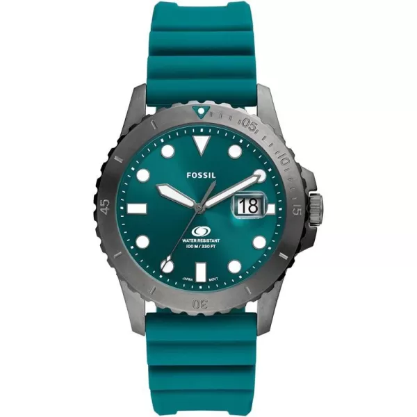 imageFossil Mens Blue Quartz Stainless Steel DiveInspired Casual WatchSmokeOasis Green