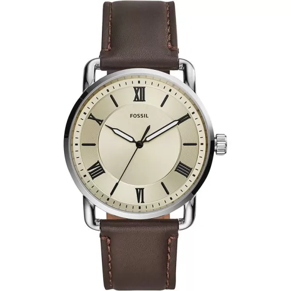 imageFossil Mens Copeland Stainless Steel and Leather Casual Quartz WatchBrown