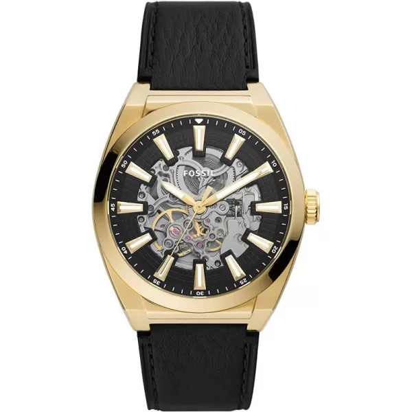 imageFossil Mens Everett Stainless Steel Mechanical Automatic WatchGoldBlack