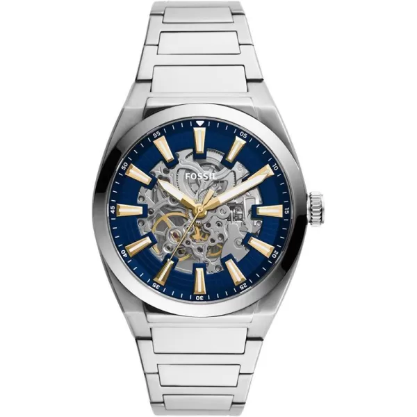 imageFossil Mens Everett Stainless Steel Mechanical Automatic WatchSilverBlue