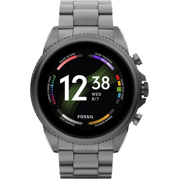 imageFossil Mens Gen 6 44mm Touchscreen Smart Watch with Alexa BuiltIn Fitness Tracker Sleep Tracker Heart Rate Monitor GPS Speaker Music Control Smartphone NotificationsSmoke