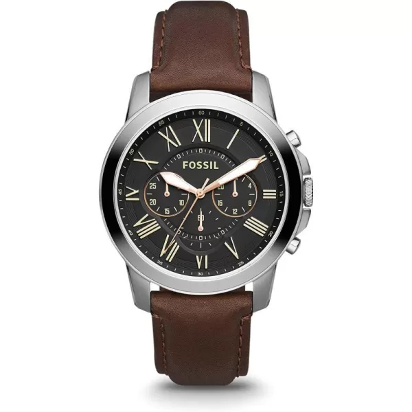 imageFossil Mens Grant Stainless Steel Quartz Chronograph WatchBrown