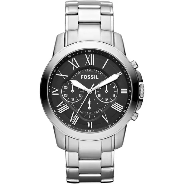 imageFossil Mens Grant Stainless Steel Quartz Chronograph WatchSilver