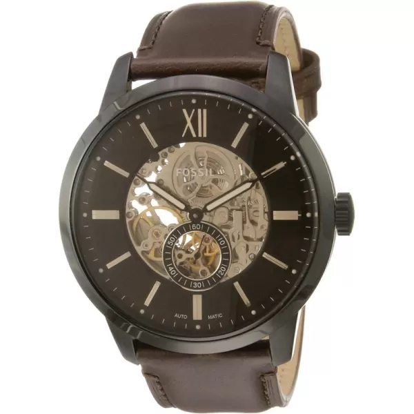 imageFossil Mens Townsman Stainless Steel Mechanical Automatic WatchBlack Brown