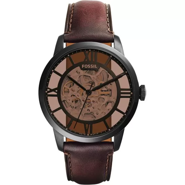 imageFossil Mens Townsman Stainless Steel Mechanical Automatic WatchBlackCognac