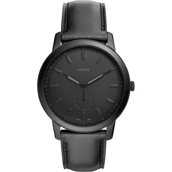 imageFossil Minimalist Mens Watch with Leather or Stainless Steel Band Chronograph or Analog Watch Display with Slim Case DesignBlack Leather