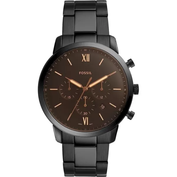 imageFossil Neutra Mens Chronograph Watch with Stainless Steel Bracelet or Genuine Leather BandBlack Brown Dial