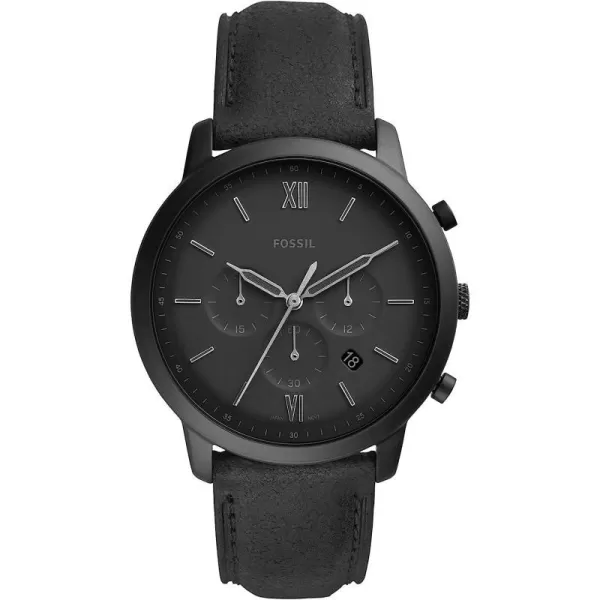 imageFossil Neutra Mens Chronograph Watch with Stainless Steel Bracelet or Genuine Leather BandBlack Leather