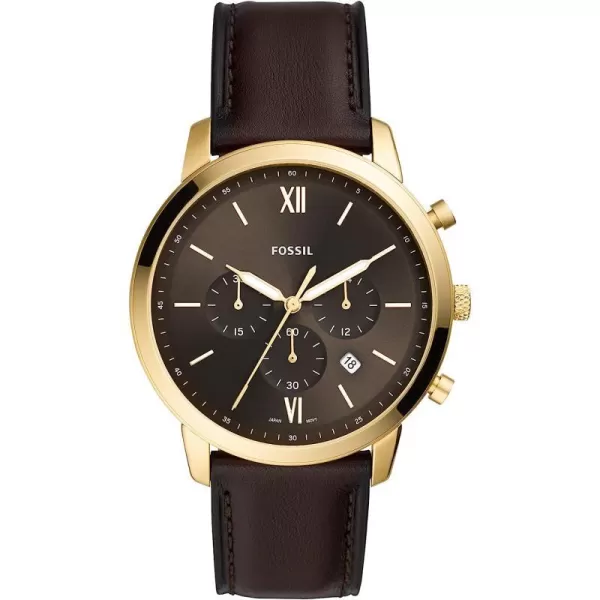 imageFossil Neutra Mens Chronograph Watch with Stainless Steel Bracelet or Genuine Leather BandGold Dark Brown