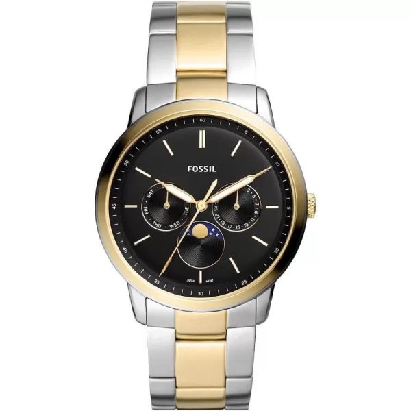 imageFossil Neutra Mens Chronograph Watch with Stainless Steel Bracelet or Genuine Leather BandGoldSilver Moonphase