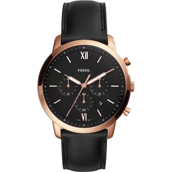 imageFossil Neutra Mens Chronograph Watch with Stainless Steel Bracelet or Genuine Leather BandRose Gold Black