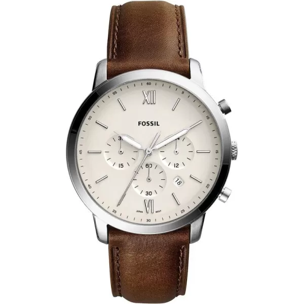 imageFossil Neutra Mens Chronograph Watch with Stainless Steel Bracelet or Genuine Leather BandSilver Brown