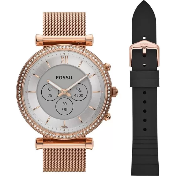 imageFossil Stella Gen 6 Hybrid Smartwatch with Alexa BuiltIn Heart Rate Activity Tracking Blood Oxygen and Smartphone NotificationsRose Gold  Strap