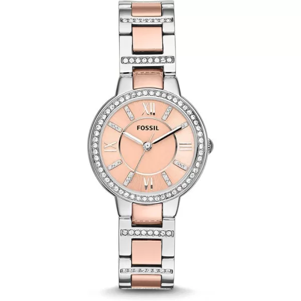 imageFossil Virginia Womens Watch with Crystal Accents and SelfAdjustable Stainless Steel Bracelet BandRose gold