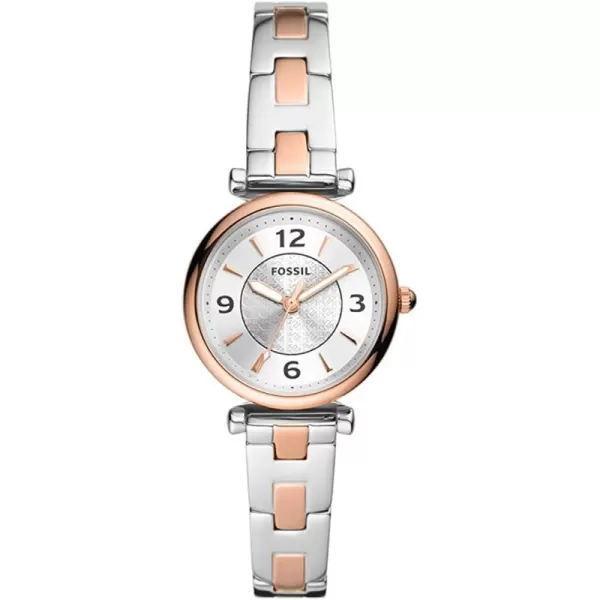 imageFossil Womens Carlie Mini Quartz Stainless Steel Dress WatchRose GoldSilver Sport