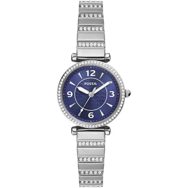 imageFossil Womens Carlie Mini Quartz Stainless Steel Dress WatchSilver GlitzBlue