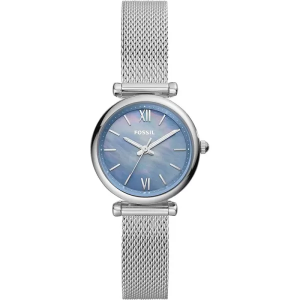 imageFossil Womens Carlie Mini Quartz Stainless Steel Dress WatchSilverLight Blue