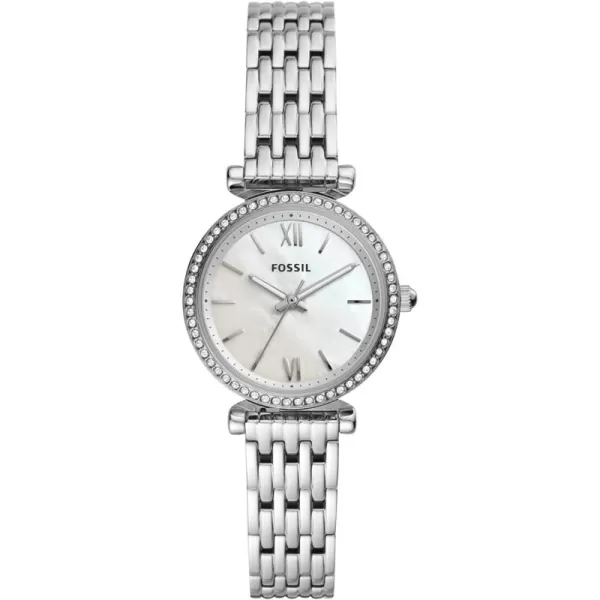 imageFossil Womens Carlie Mini Quartz Stainless Steel Dress WatchSilverMother of Pearl