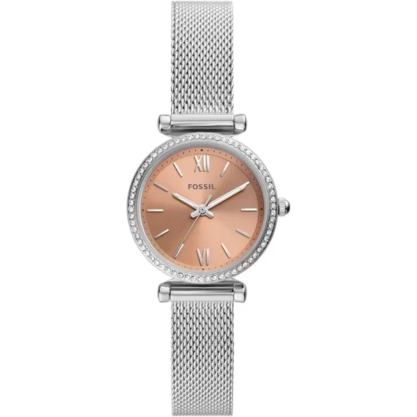 imageFossil Womens Carlie Mini Quartz Stainless Steel Dress WatchSilverPink