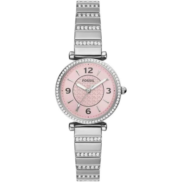 imageFossil Womens Carlie Mini Quartz Stainless Steel Dress WatchSilverPink Gift Set