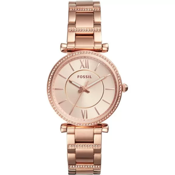 imageFossil Womens Carlie Quartz Stainless Steel WatchRose Gold Glitz