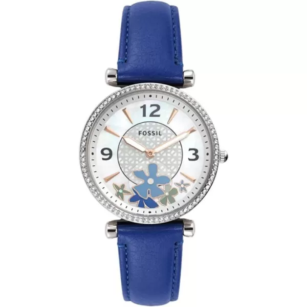 imageFossil Womens Carlie Quartz Stainless Steel WatchSilver FloralBlue