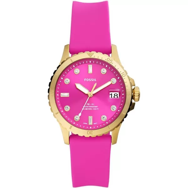 imageFossil Womens FB01 Stainless Steel DiveInspired Casual Quartz WatchGoldPink