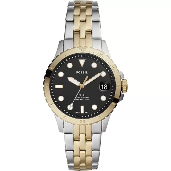 imageFossil Womens FB01 Stainless Steel DiveInspired Casual Quartz WatchGoldSilver