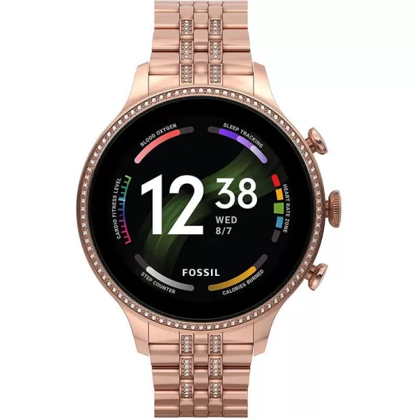 imageFossil Womens Gen 6 42mm Touchscreen Smart Watch with Alexa BuiltIn Fitness Tracker Sleep Tracker Heart Rate Monitor GPS Speaker Music Control Smartphone NotificationsRose Gold