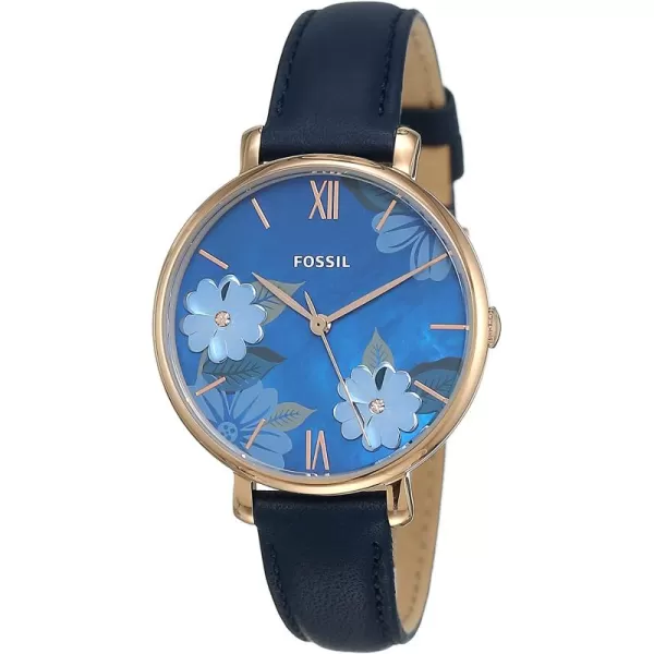 imageFossil Womens Jacqueline Quartz Stainless Steel and Leather WatchNavy Floral