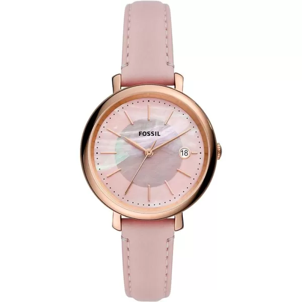 imageFossil Womens Jacqueline Quartz Stainless Steel and Leather WatchRose GoldBlush Solar