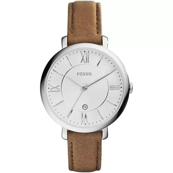 imageFossil Womens Jacqueline Quartz Stainless Steel and Leather WatchSilver Light Brown