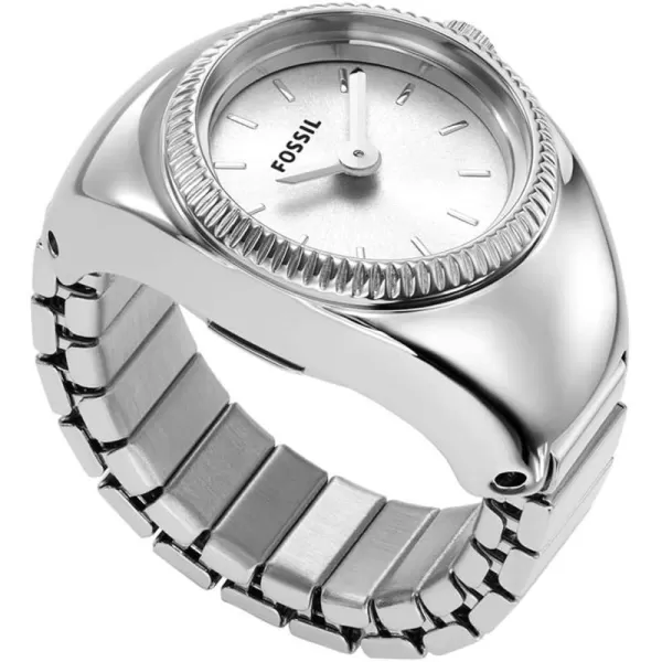 imageFossil Womens Quartz Stainless Steel TwoHand Ring WatchSilver