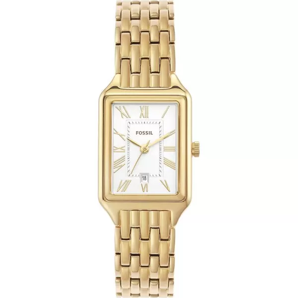 imageFossil Womens Raquel Quartz Rectangular Watch with Stainless Steel or Leather StrapGold