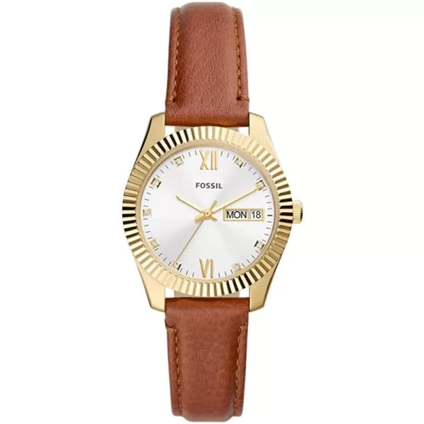 imageFossil Womens Scarlette Stainless Steel Quartz WatchGoldBrown