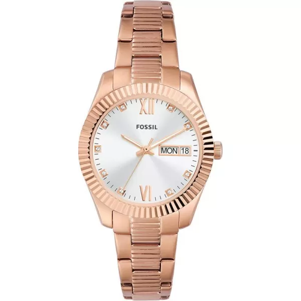 imageFossil Womens Scarlette Stainless Steel Quartz WatchRose GoldSilver