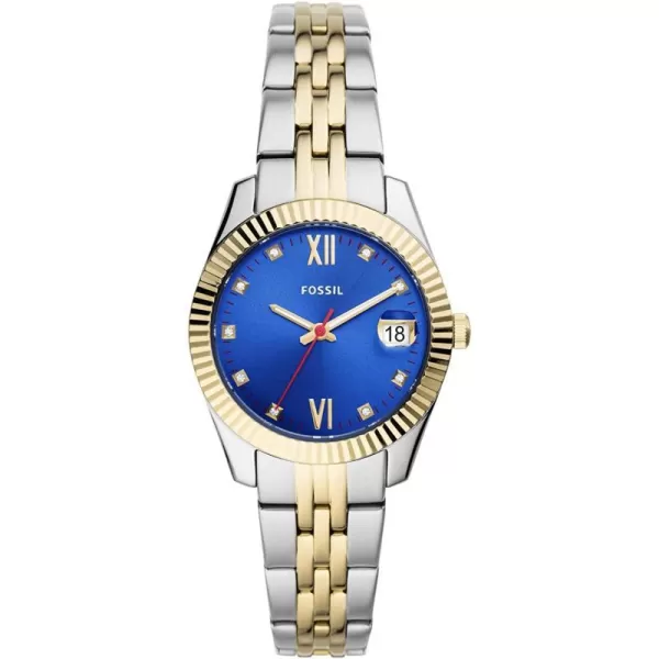 imageFossil Womens Scarlette Stainless Steel Quartz WatchSilverGoldBlue