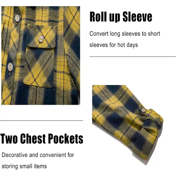 Boys Plaid Flannel Shirts Long Sleeve Casual Button Down Shirts Collared Fall Clothes
