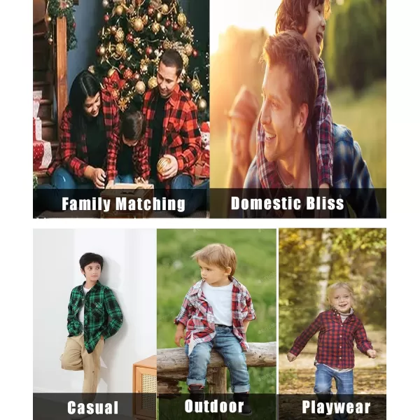 Boys Plaid Flannel Shirts Long Sleeve Casual Button Down Shirts Collared Fall Clothes