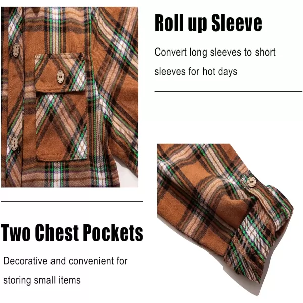 Boys Plaid Flannel Shirts Long Sleeve Casual Button Down Shirts Collared Fall Clothes