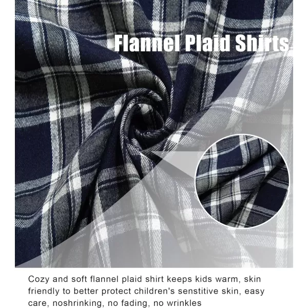 Boys Plaid Flannel Shirts Long Sleeve Casual Button Down Shirts Collared Fall Clothes