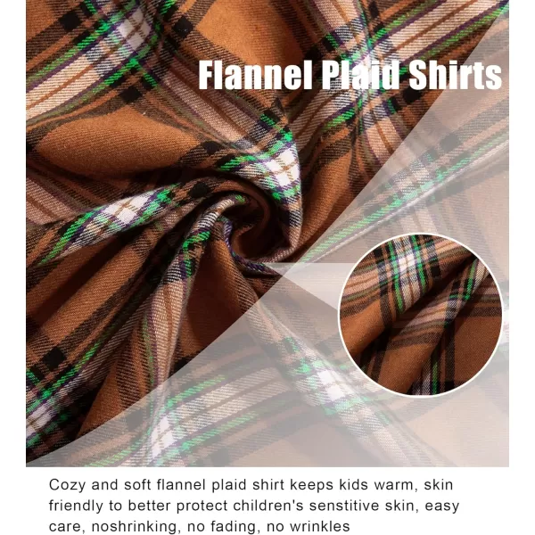 Boys Plaid Flannel Shirts Long Sleeve Casual Button Down Shirts Collared Fall Clothes