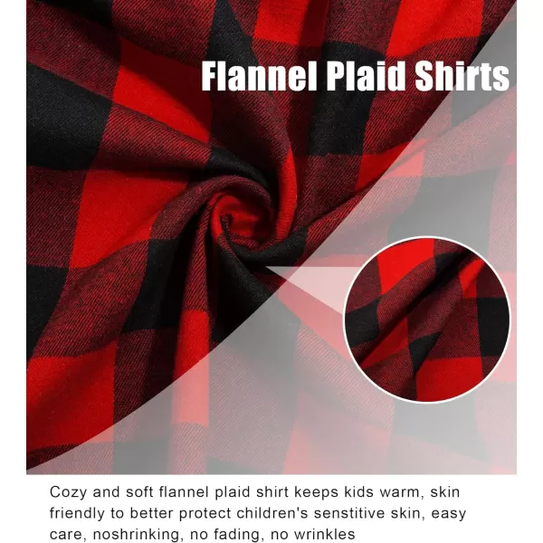 Boys Plaid Flannel Shirts Long Sleeve Casual Button Down Shirts Collared Fall Clothes