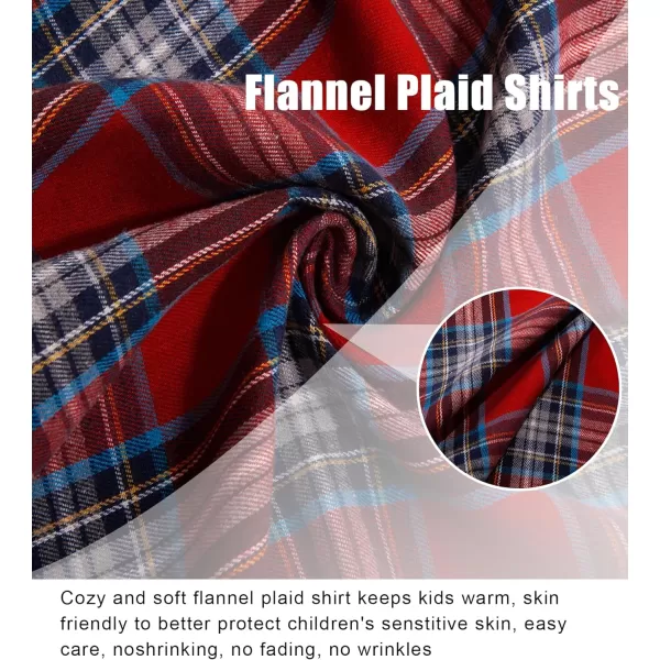 Boys Plaid Flannel Shirts Long Sleeve Casual Button Down Shirts Collared Fall Clothes