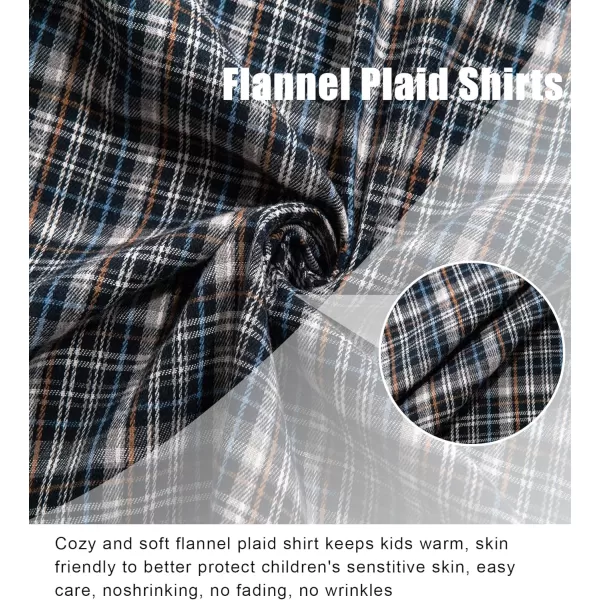 Boys Plaid Flannel Shirts Long Sleeve Casual Button Down Shirts Collared Fall Clothes