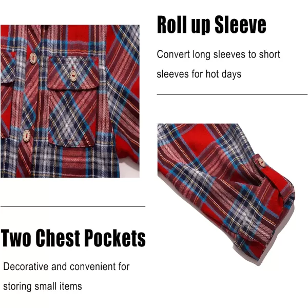 Boys Plaid Flannel Shirts Long Sleeve Casual Button Down Shirts Collared Fall Clothes