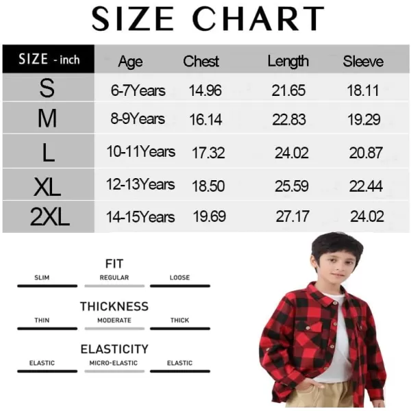 Boys Plaid Flannel Shirts Long Sleeve Casual Button Down Shirts Collared Fall Clothes